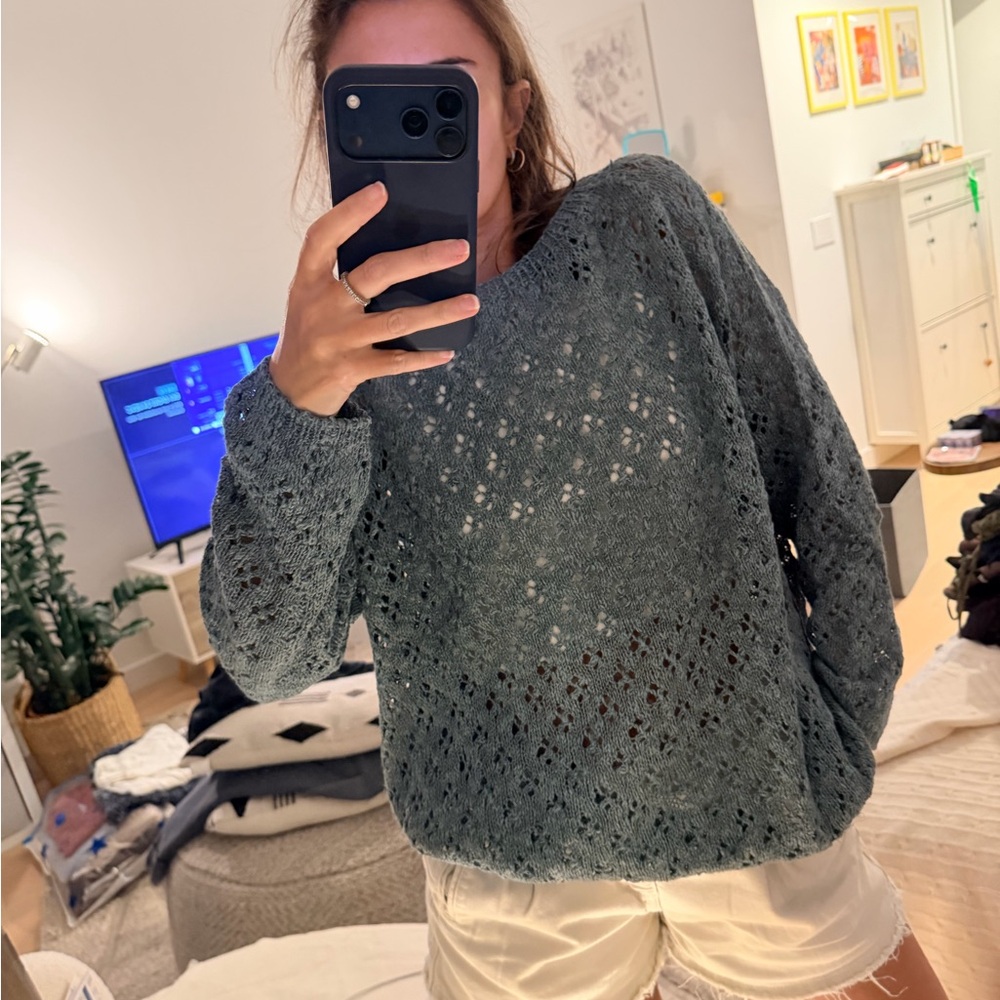 Handmade 100% linen sweater